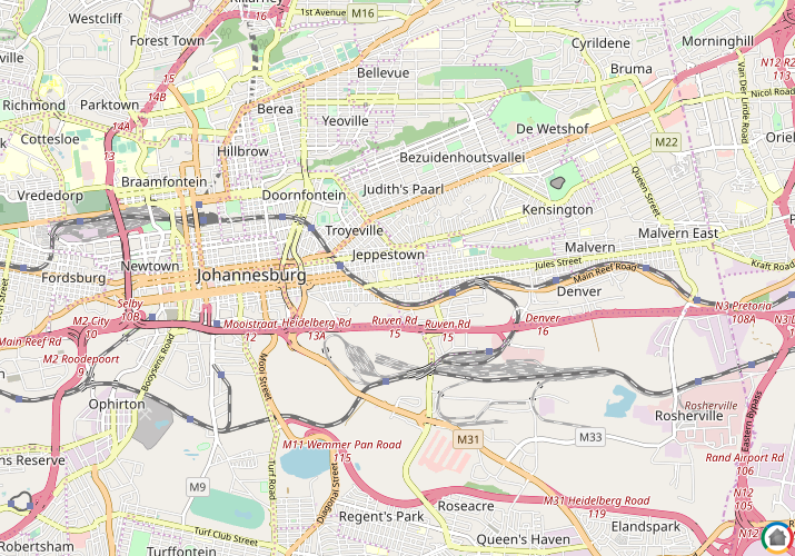 Map location of Jeppestown